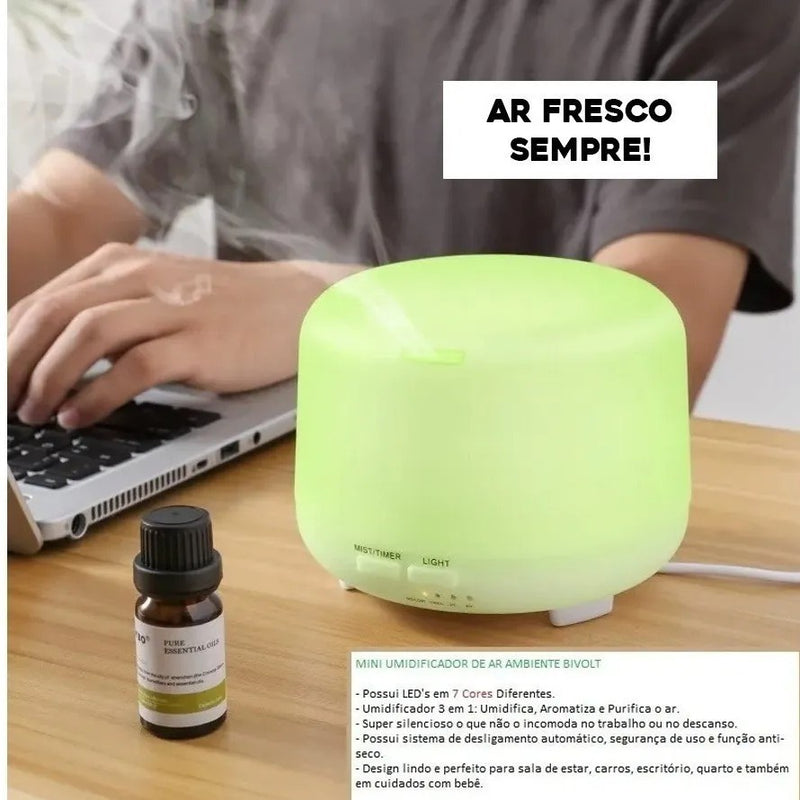 Umidificador Difusor de Aromas Branco