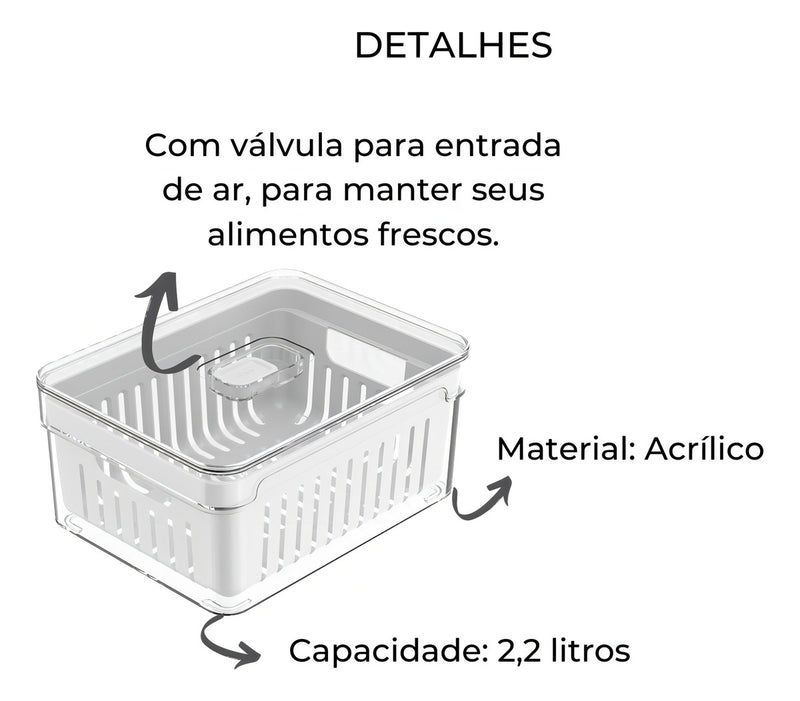 Kit 4 Organizadores Acrílico /Geladeira