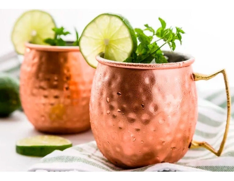 Kit 4 Canecas Moscow Mule Cobre 530ml + 4 Canudos + Dosador