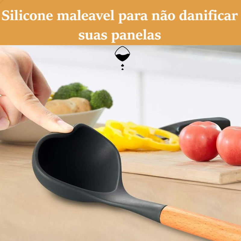 Kit C/12 Utensílios De Cozinha Silicone