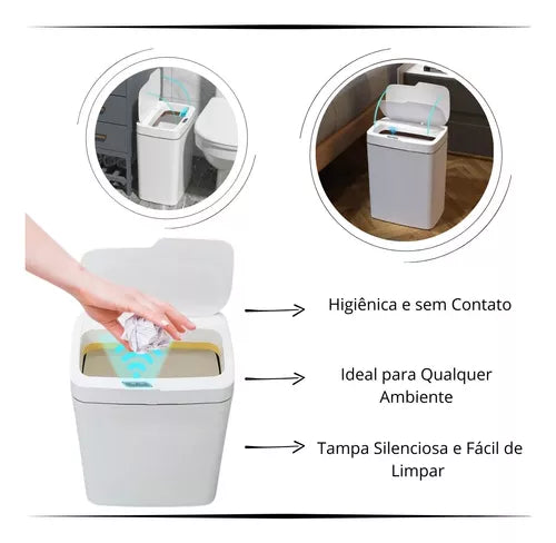 Lixeira Inteligente Smart Sensor Automático 15L