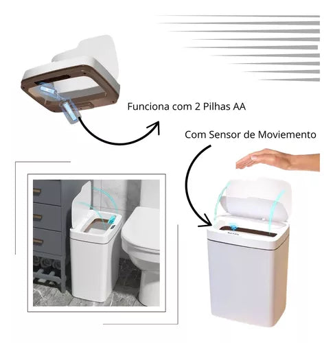 Lixeira Inteligente Smart Sensor Automático 15L